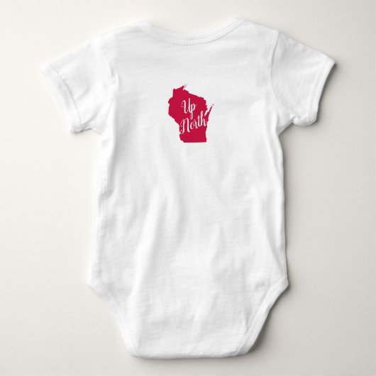 私は北のウィスコンシンの上のそれを愛します ベビーボディスーツ (裏面)