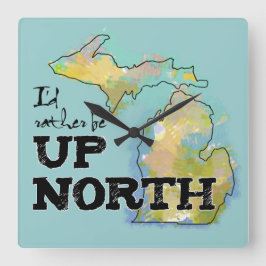 私は北ミシガンの時計の方が好きだ スクエア壁時計