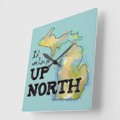 私は北ミシガンの時計の方が好きだ スクエア壁時計 (傾斜)