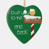 私は北極の雪のハートのオーナメントに愛します セラミックオーナメント (右)