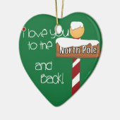 私は北極の雪のハートのオーナメントに愛します セラミックオーナメント (左)