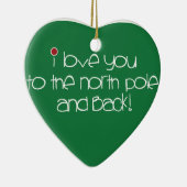 私は北極及び背部ハートのオーナメントに愛します セラミックオーナメント (右)