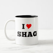 私は北極毛羽織りを愛します ツートーンマグカップ (左)