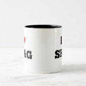 私は北極毛羽織りを愛します ツートーンマグカップ (中央)