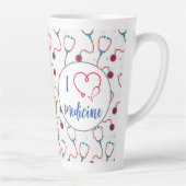 「私は医学が大好き」聴診器の医師の贈り物 カフェラテマグ (右)