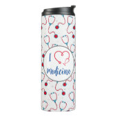 「私は医学が大好き」聴診器の医師の贈り物 タンブラー (回転左)