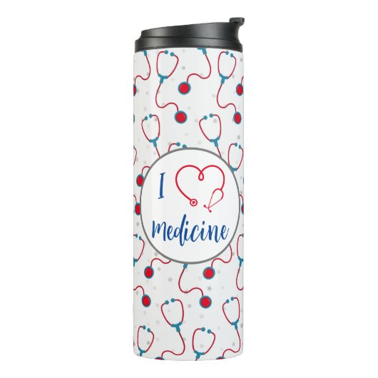 「私は医学が大好き」聴診器の医師の贈り物 タンブラー (回転左)