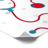 「私は医学が大好き」聴診器の医師の贈り物 ポスター (角)