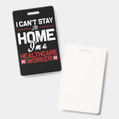 私は医療の仕事で家に残れない バッジ (正面＆裏面)