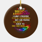 私は医療助手が大好き セラミックオーナメント (裏面)