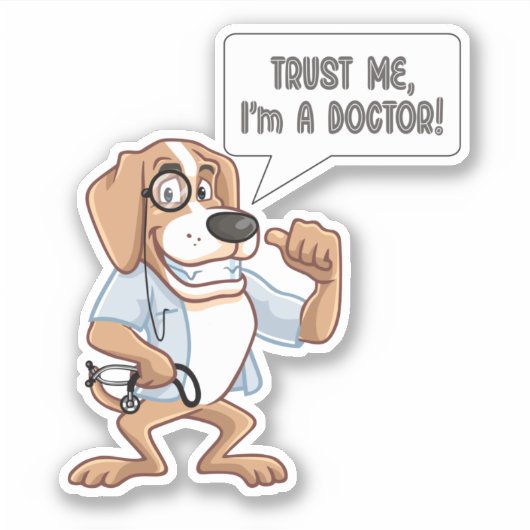 私は医者のステッカーである シール (正面)