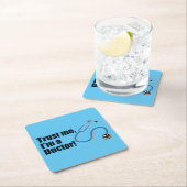 私は医者の引用文おもしろいだ スクエアペーパーコースター (インサイチュ)