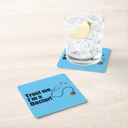 私は医者の引用文おもしろいだ スクエアペーパーコースター (インサイチュ)