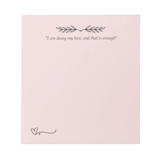 「私は十分だ」モムスのメモ帳 ノートパッド (正面)