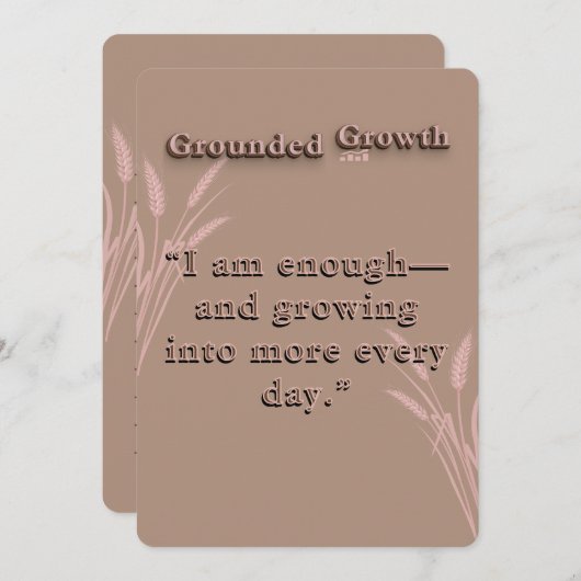 私は十分なほこりっぽいバラ小麦の成長を確認した ノートカード (正面/裏面)