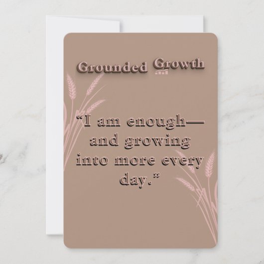 私は十分なほこりっぽいバラ小麦の成長を確認した ノートカード (正面)