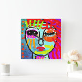 私は十分なオリジナル抽象芸術 スクエア壁時計 (ホーム)