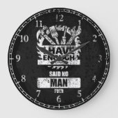 私は十分なツールを持っている誰も買い物の時間を言わなかった ラージ壁時計 (正面)