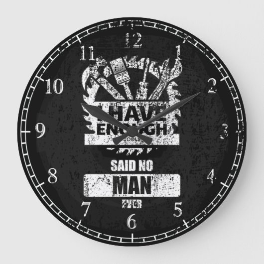 私は十分なツールを持っている誰も買い物の時間を言わなかった ラージ壁時計 (正面)
