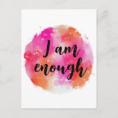 私は十分なピンクオレンジの水色スピリチュアル文字 ポストカード (正面)