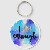 私は十分なブルーウォーター色のスピリチュアル文字 キーホルダー (正面)