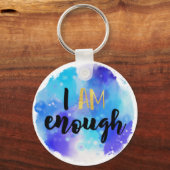 私は十分なブルーウォーター色のスピリチュアル文字 キーホルダー (正面)