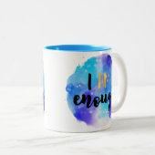 私は十分なブルーウォーター色のスピリチュアル文字 ツートーンマグカップ (正面右)