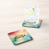 私は十分な前向き肯定水の色 コースター (右側)