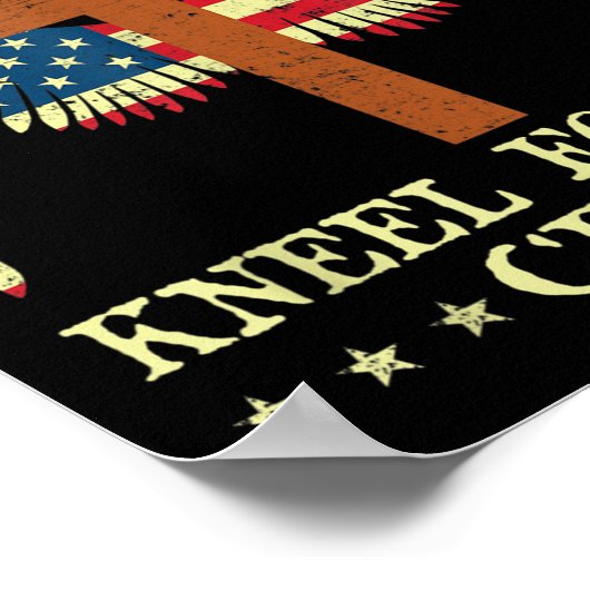 私は十字架の慰霊碑のフラッグクネエルのために立つ ポスター (角)