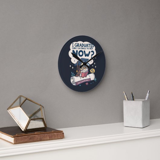 私は卒業してもベッドに戻れる ラウンド壁時計 (オフィス)