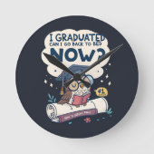 私は卒業してもベッドに戻れる ラウンド壁時計 (正面)