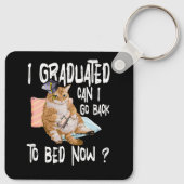 私は卒業することができますに戻るベッドに今猫好きグラ キーホルダー (裏面)