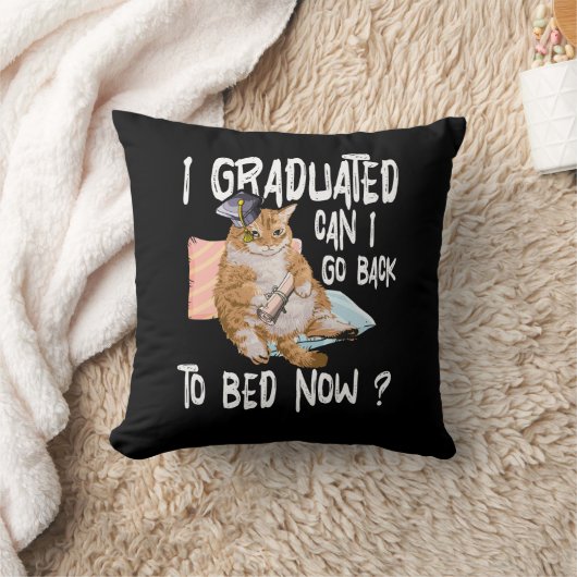 私は卒業することができますに戻るベッドに今猫好きグラ クッション (ブランケット)