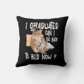 私は卒業することができますに戻るベッドに今猫好きグラ クッション (裏面)