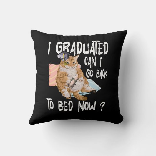 私は卒業することができますに戻るベッドに今猫好きグラ クッション (裏面)