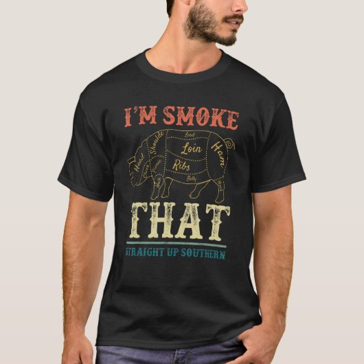 私は南の豚の真っすぐに煙ヴィンテージRe Tシャツ (正面)