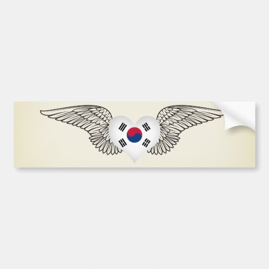 私は南朝鮮-翼--を愛します バンパーステッカー (正面)