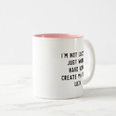 私は単に懸命を使って自分の言葉インスパイアを作るだけだ ツートーンマグカップ (正面右)