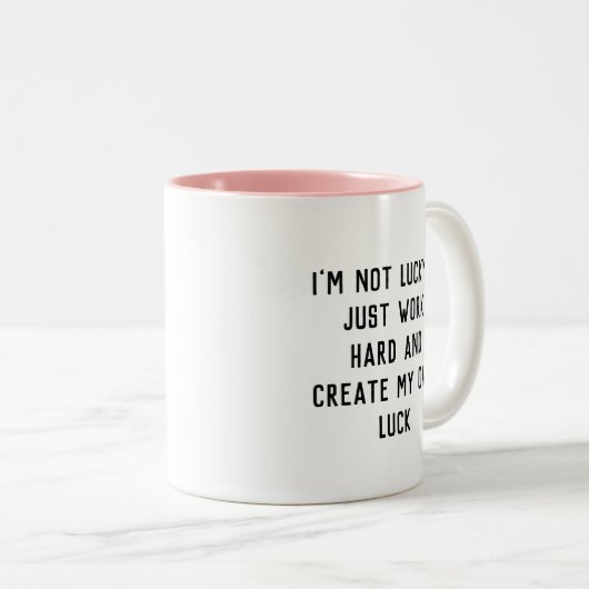 私は単に懸命を使って自分の言葉インスパイアを作るだけだ ツートーンマグカップ (正面右)