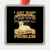 私は単に私の遊ラブラドールと一緒に メタルオーナメント (正面)