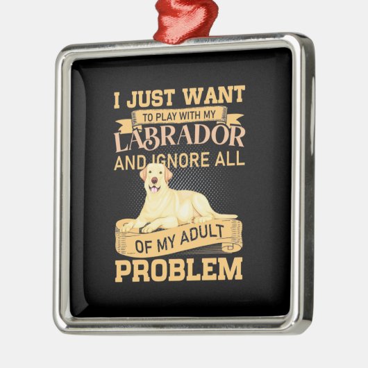 私は単に私の遊ラブラドールと一緒に メタルオーナメント (左)