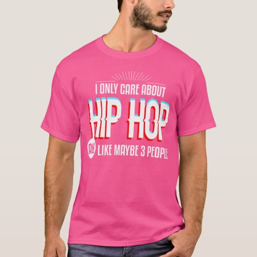 私は単気ににヒップホップ音楽に夢中おもしろいだ Tシャツ (正面)