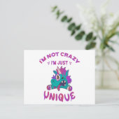 私は単熱狂するに私ではないユニーク、不機嫌 ポストカード (スタンド正面)