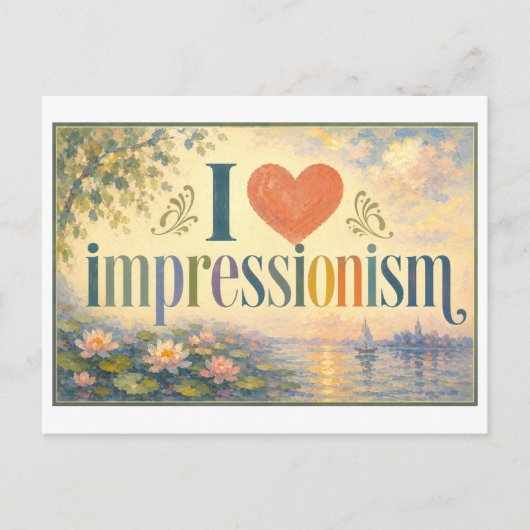 "私は印象派が好き" ポストカード (正面)