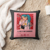 私は危険のために生きる – 音楽愛好家のためのアニメデザイン クッション (ブランケット)