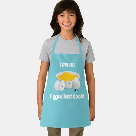 私は卵の調理師卵の青い食品パン漫画 エプロン (インサイチュ)