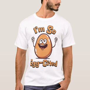私は卵を引いてるわ！かわいい卵とプニー卵の漫画 Tシャツ