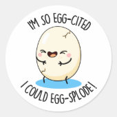 私は卵を引き立てているので卵を投げおもしろいる卵 ラウンドシール (正面)