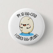 私は卵を引き立てているので卵を投げおもしろいる卵 缶バッジ (正面)