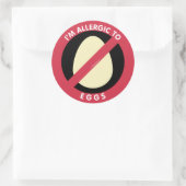 私は卵アレルギー食品アレルギーのシンボルキッズ ラウンドシール (バッグ)